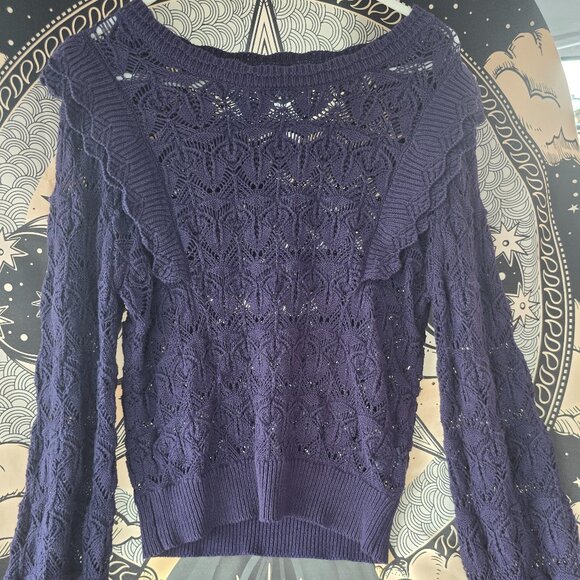 NWT Single Thread Women's Pointelle Sweater - Small - Picture 1 of 5